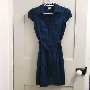Dynamite women's SM blue button down dress with belt